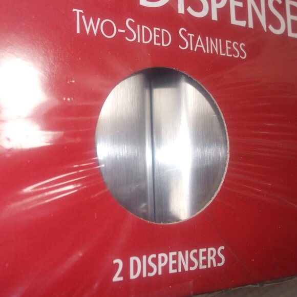 First Street Napkin Dispensers 2-Sided Spring Loaded Brushed Stainless 1Box of 2 - Picture 2 of 8